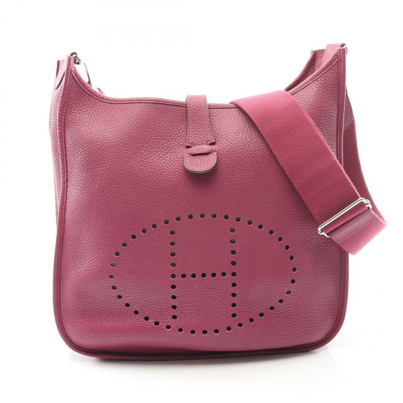 愛馬仕 Evelyne 3 GM 單肩斜背包 O Taurillon Clemence Cassis 二手 SHW-0