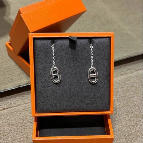 全新愛馬仕Hermes豬鼻垂墜式耳環