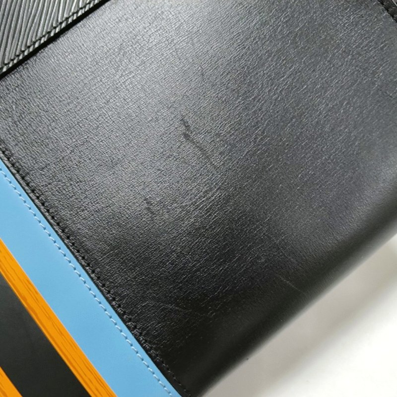 LOUIS VUITTON CITY STEAMER 黑色牛皮老花單肩包手提包斜挎包銀色五金可拆卸肩帶-10