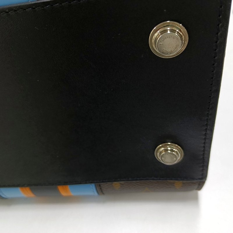 LOUIS VUITTON CITY STEAMER 黑色牛皮老花單肩包手提包斜挎包銀色五金可拆卸肩帶-13