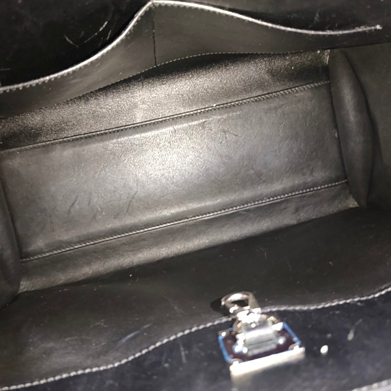 LOUIS VUITTON CITY STEAMER 黑色牛皮老花單肩包手提包斜挎包銀色五金可拆卸肩帶-14