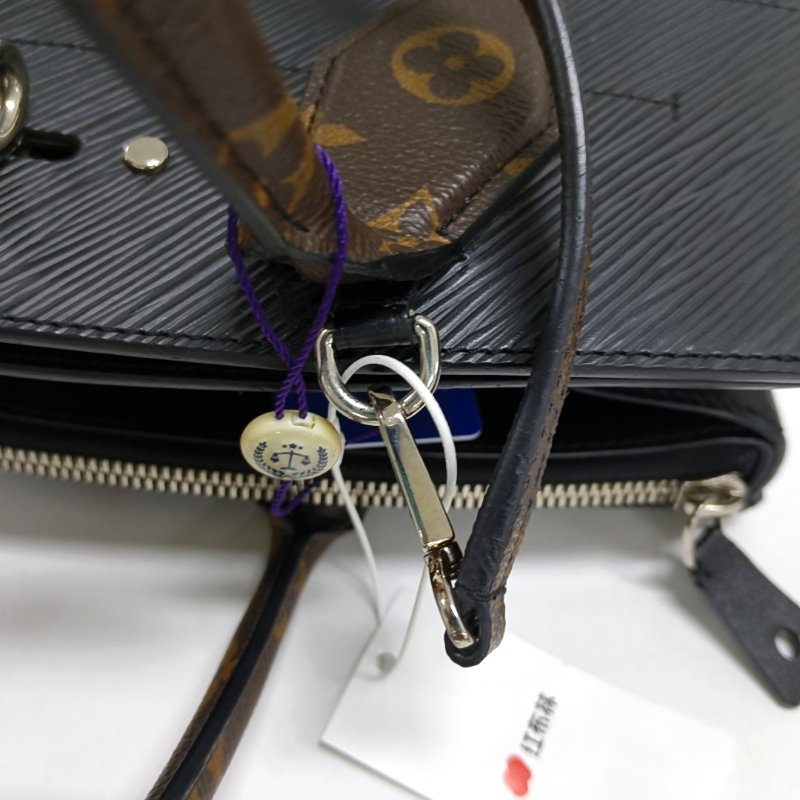 LOUIS VUITTON CITY STEAMER 黑色牛皮老花單肩包手提包斜挎包銀色五金可拆卸肩帶-16