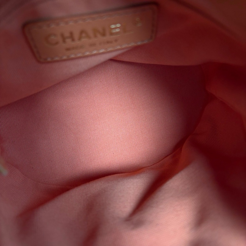 Chanel 23A子母後背包橙色金扣芯片款17*15*12 99新配件塵袋-2