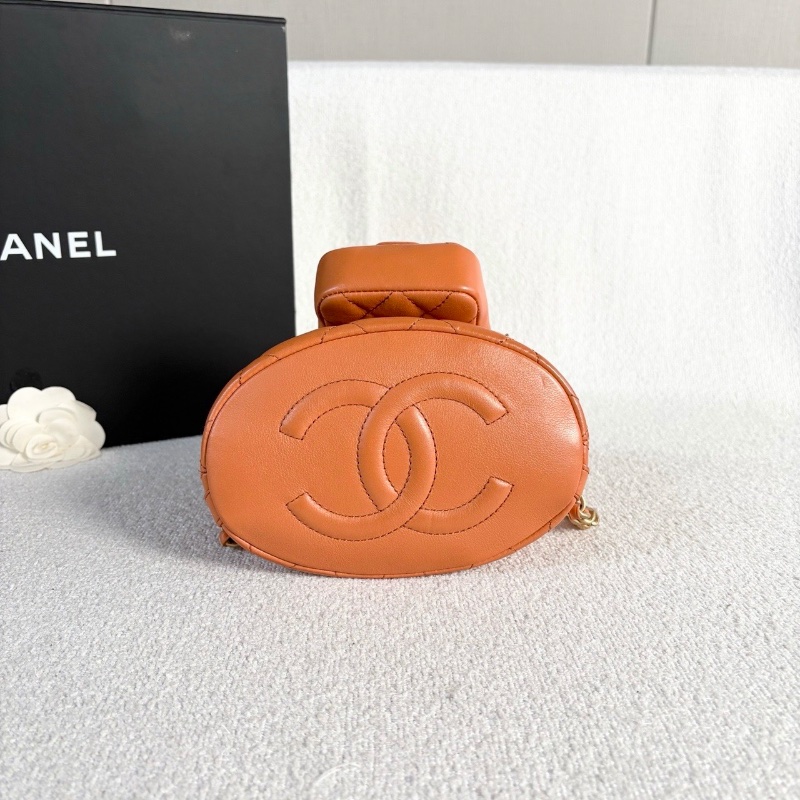 Chanel 23A子母後背包橙色金扣芯片款17*15*12 99新配件塵袋-4