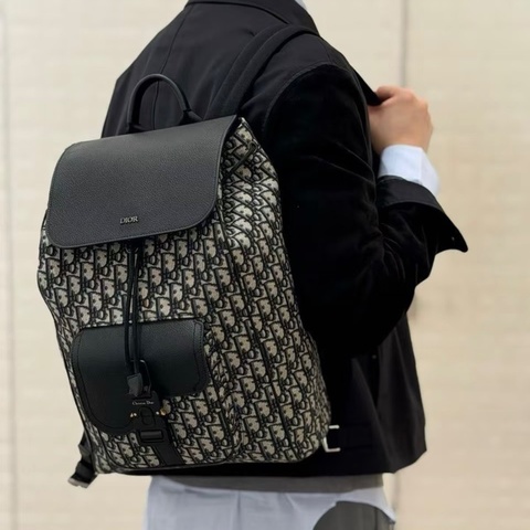 Dior Diamond系列老花刺繡後背包27*42*13 全新閒置配件盒子保卡