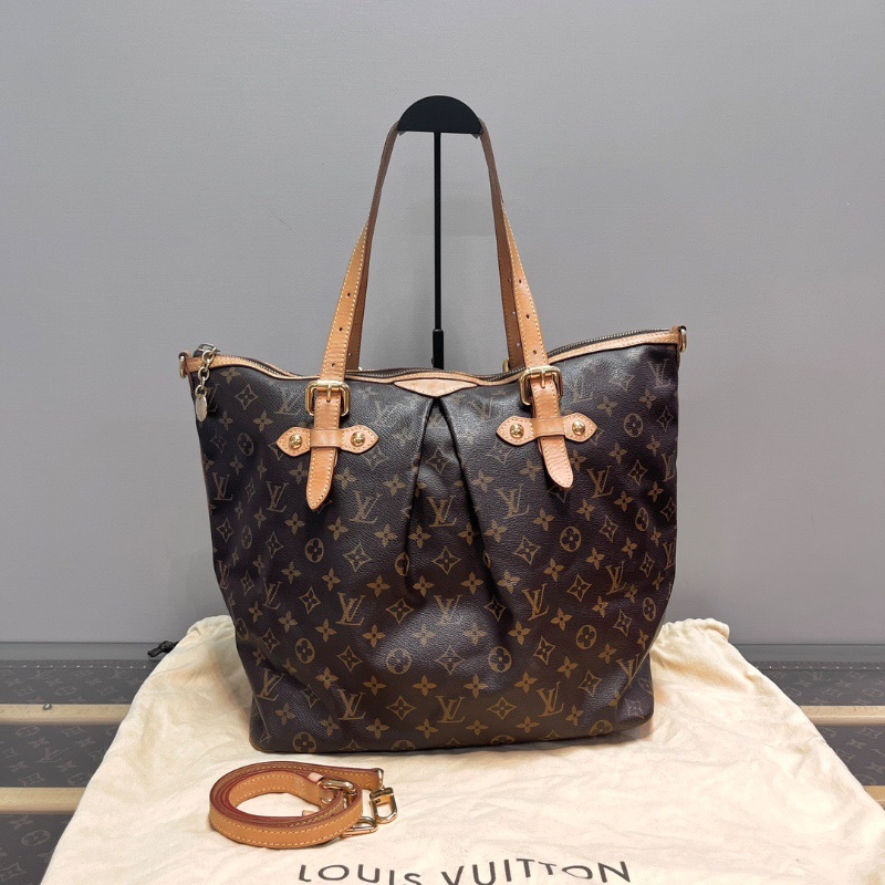 LV 經典老花派拉蒙大號牛皮手提肩背斜背包34*32*19 98新配件塵袋-1