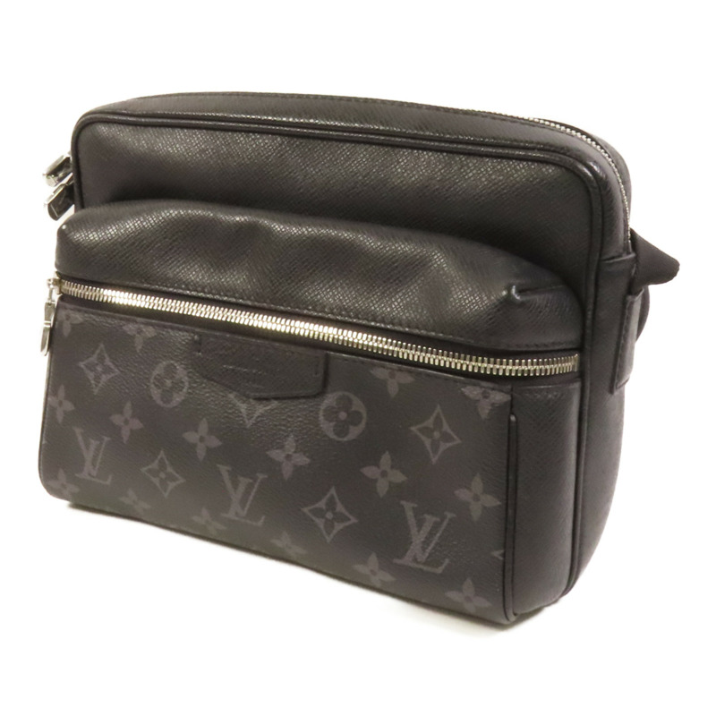 LOUIS VUITTON Monogram Eclipse/Taiga Outdoor Messenger銀扣肩背袋-2