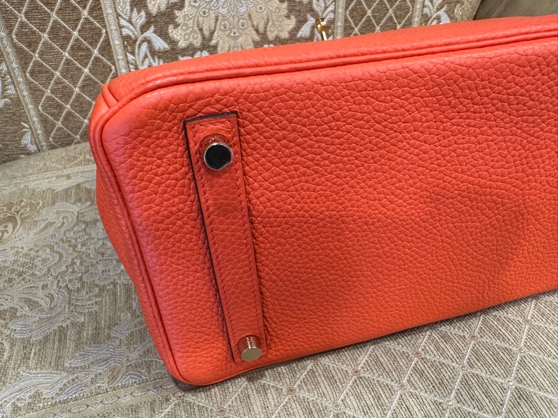 Hermes 9J火焰橙TC皮金釦Birkin 30-5