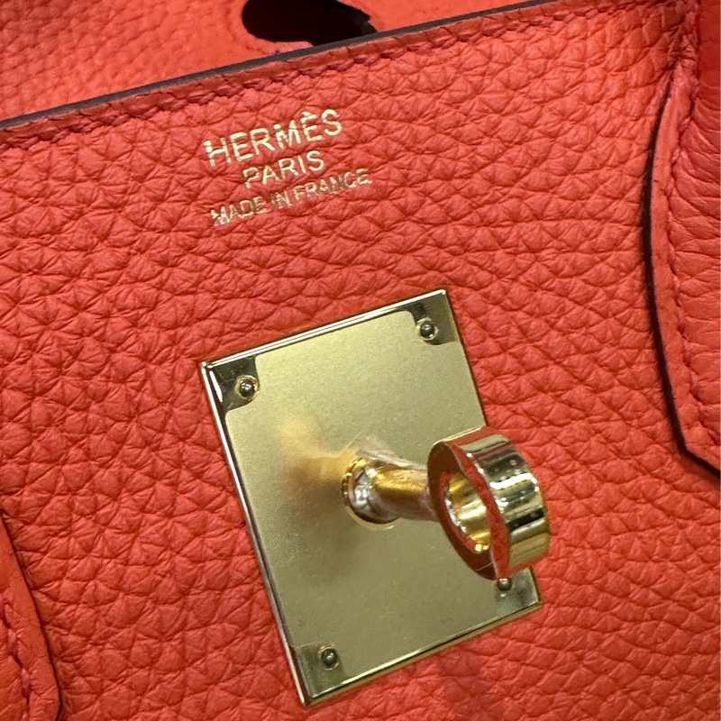 Hermes 9J火焰橙TC皮金釦Birkin 30-11