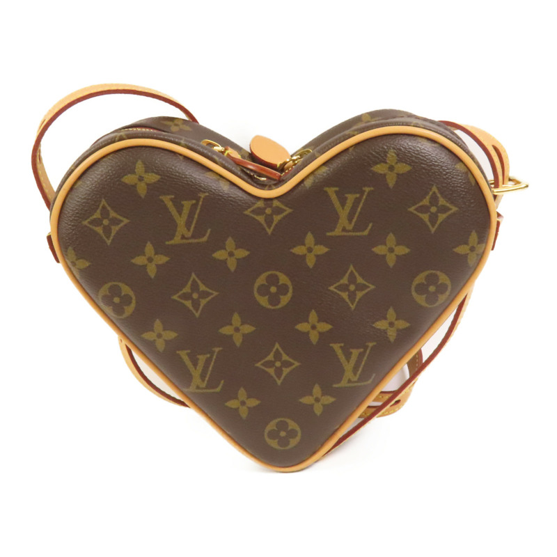 LOUIS VUITTON Monogram Game On Coeur金扣肩背袋棕色-1