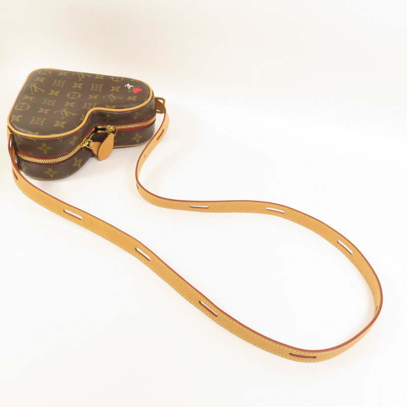 LOUIS VUITTON Monogram Game On Coeur金扣肩背袋棕色-4