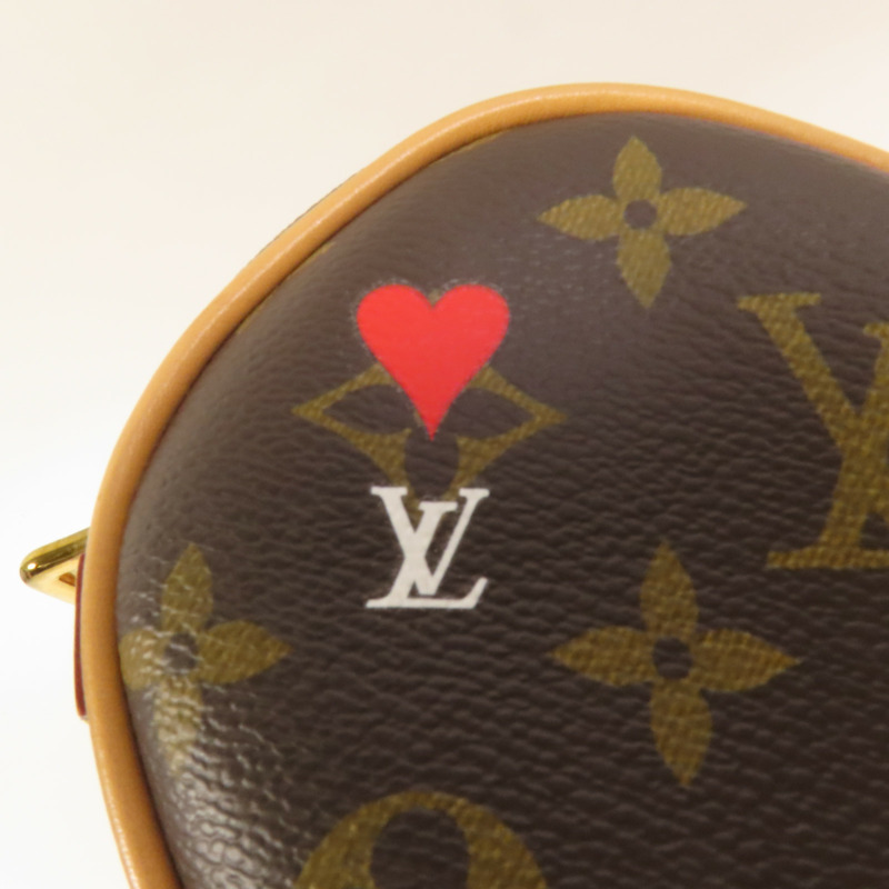 LOUIS VUITTON Monogram Game On Coeur金扣肩背袋棕色-6