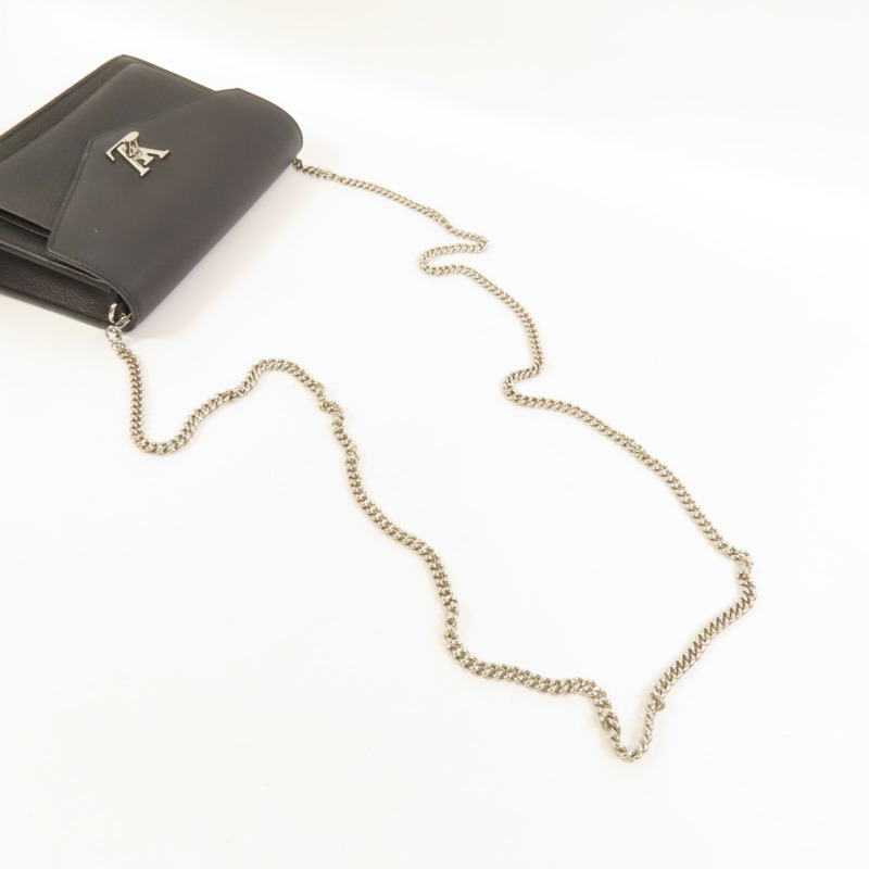 LOUIS VUITTON 牛皮皮革Mylockme銀扣鏈帶肩背袋-4