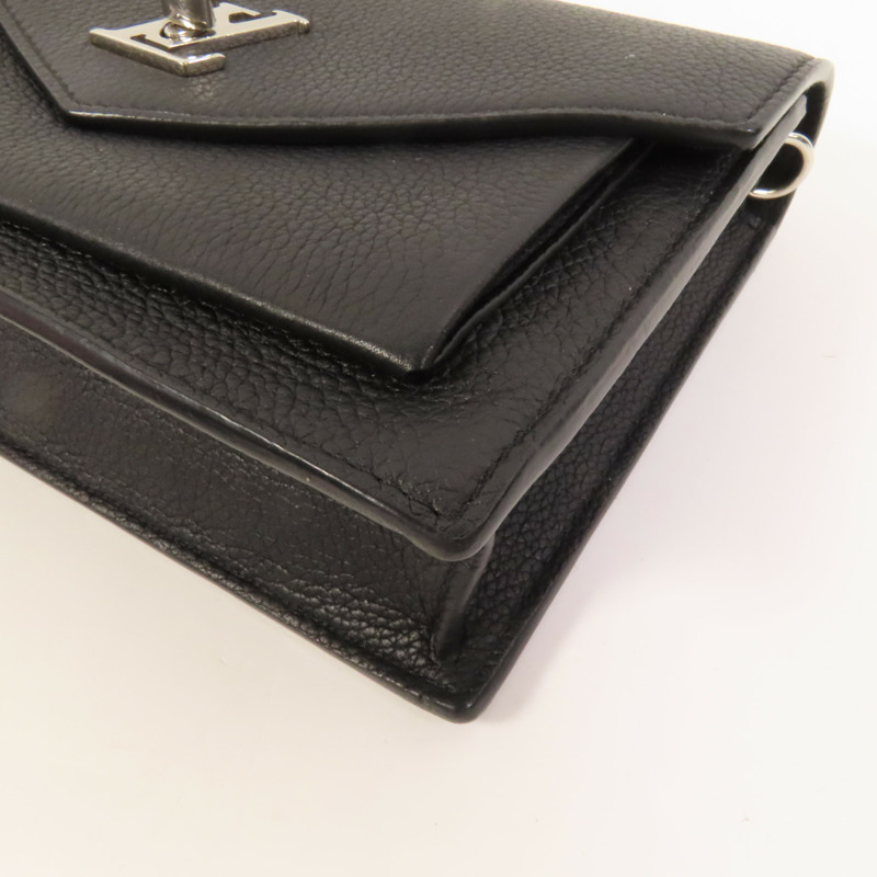LOUIS VUITTON 牛皮皮革Mylockme銀扣鏈帶肩背袋-12
