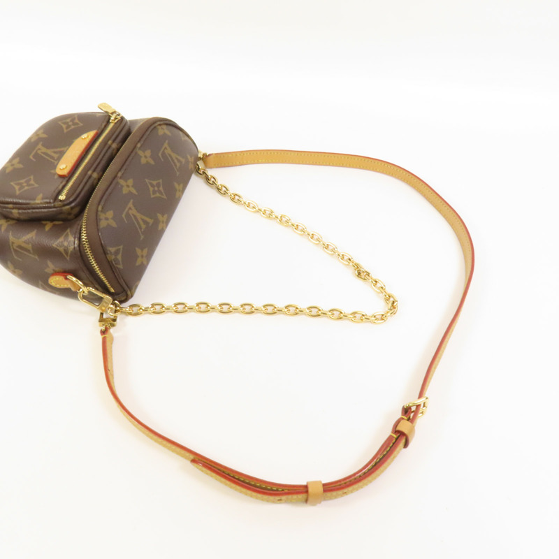 LOUIS VUITTON Monogram Mini Bumbag金扣手挽肩背兩用袋棕色-4