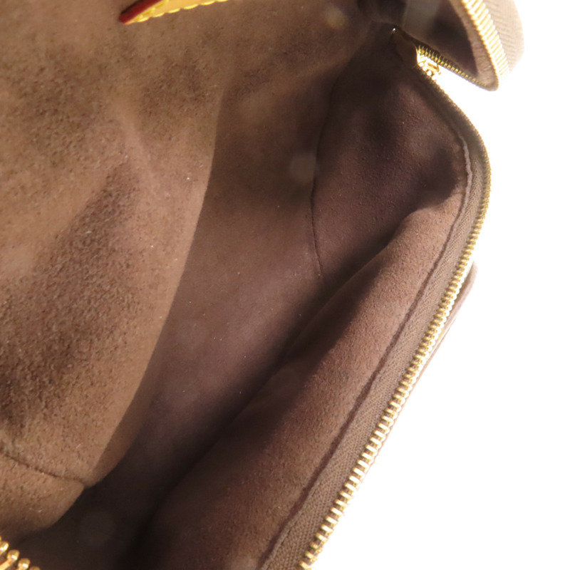LOUIS VUITTON Monogram Mini Bumbag金扣手挽肩背兩用袋棕色-7