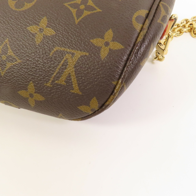 LOUIS VUITTON Monogram Mini Bumbag金扣手挽肩背兩用袋棕色-10