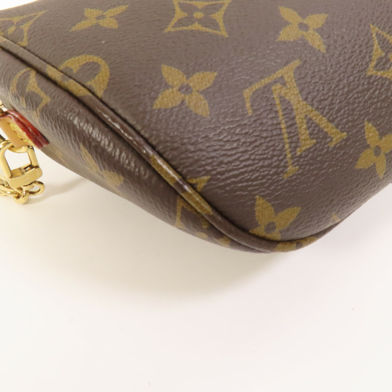 LOUIS VUITTON Monogram Mini Bumbag金扣手挽肩背兩用袋棕色-12