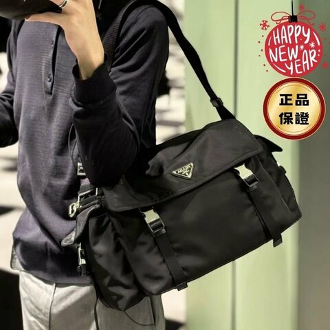 🎊新年特賣🧧Prada 2VD082 Explore Re-Nylon 及皮革多口袋肩背包 黑色