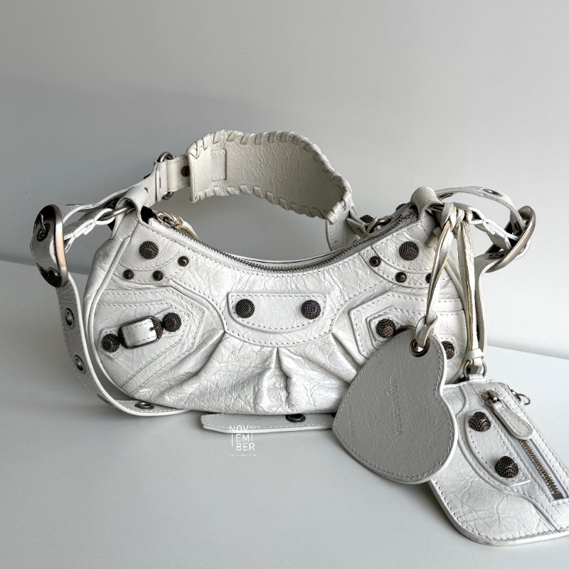 98新🤍 Balenciaga 巴黎世家 Le Cagole 機車包 白色-0