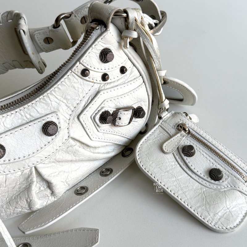 98新🤍 Balenciaga 巴黎世家 Le Cagole 機車包 白色-2