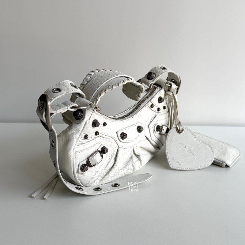 98新🤍 Balenciaga 巴黎世家 Le Cagole 機車包 白色-5