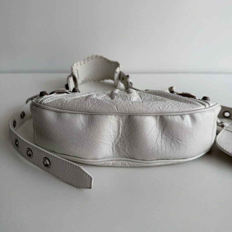 98新🤍 Balenciaga 巴黎世家 Le Cagole 機車包 白色-8