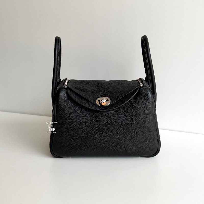 99新🆕 Hermès 愛馬仕 Lindy 26 黑色銀釦-0