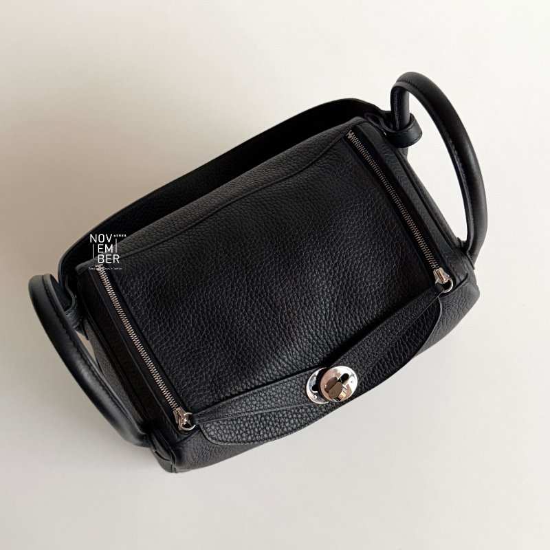 99新🆕 Hermès 愛馬仕 Lindy 26 黑色銀釦-2