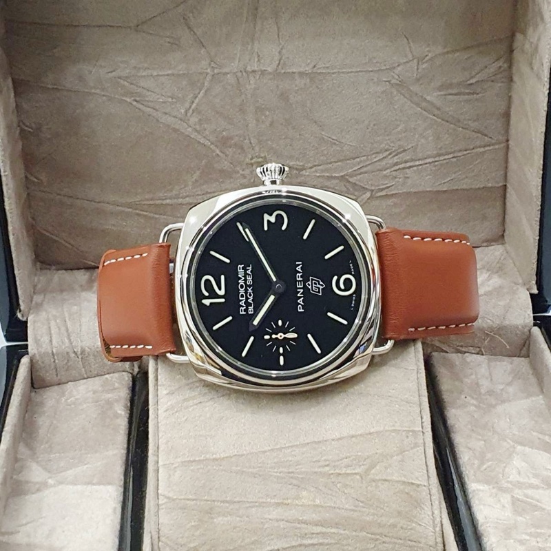 【大眾名錶】PANERAI 沛納海 PAM00380 RADIOMIR系列 黑面 洋蔥頭 小秒針 原廠扣 代用錶帶 G118-3