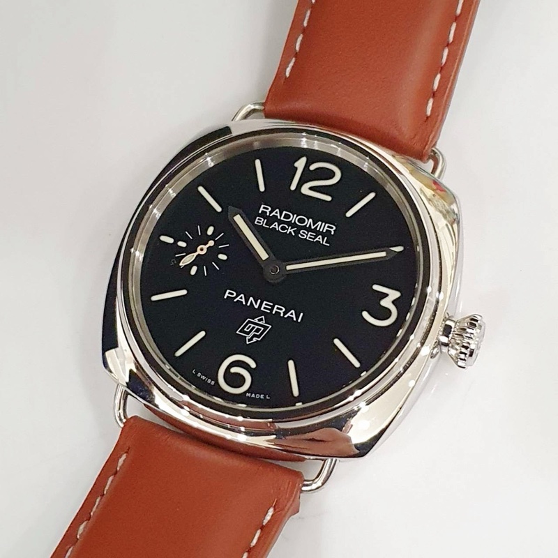 【大眾名錶】PANERAI 沛納海 PAM00380 RADIOMIR系列 黑面 洋蔥頭 小秒針 原廠扣 代用錶帶 G118-4