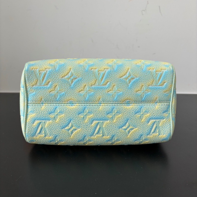 LV Speedy 20炫彩綠色手提肩背斜背20*15 *12 全新閒置配件塵袋鑰匙鎖-4