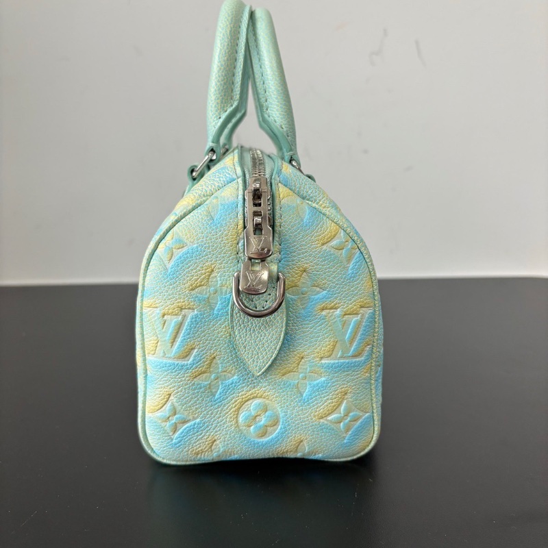 LV Speedy 20炫彩綠色手提肩背斜背20*15 *12 全新閒置配件塵袋鑰匙鎖-5