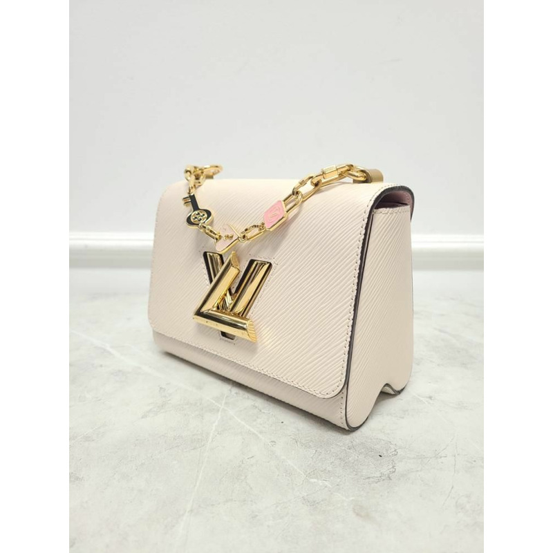 【包稅】LOUIS VUITTON 石英白金琺瑯吊墜扭紋單肩包-1