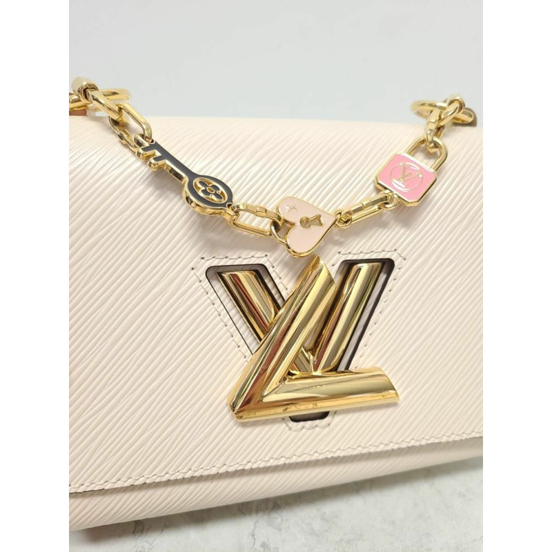 【包稅】LOUIS VUITTON 石英白金琺瑯吊墜扭紋單肩包-3