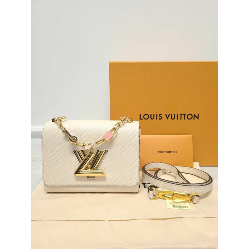 【包稅】LOUIS VUITTON 石英白金琺瑯吊墜扭紋單肩包-7