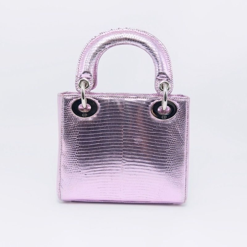 DIOR 紫色稀有皮 三格黛妃手提肩背斜背包17*15*7 98新配件:塵袋-6