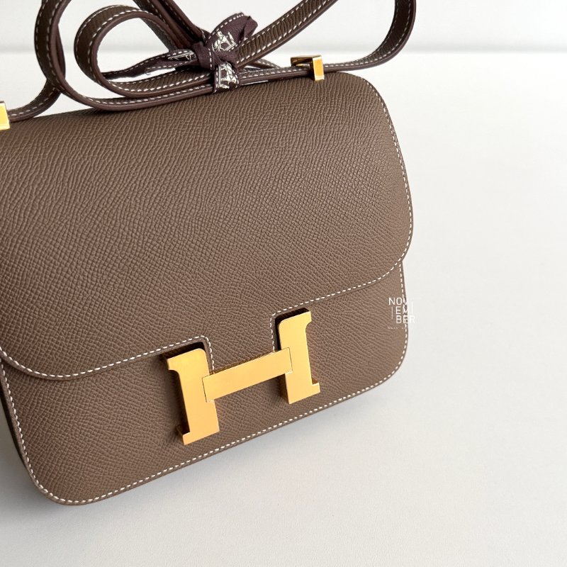 全新有購證🤎 Hermès 愛馬仕 Mini Constance 康康大象灰金釦-2