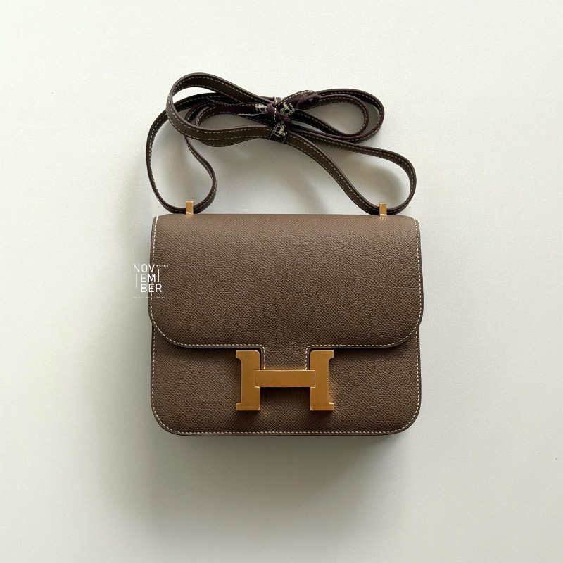 全新有購證🤎 Hermès 愛馬仕 Mini Constance 康康大象灰金釦-3