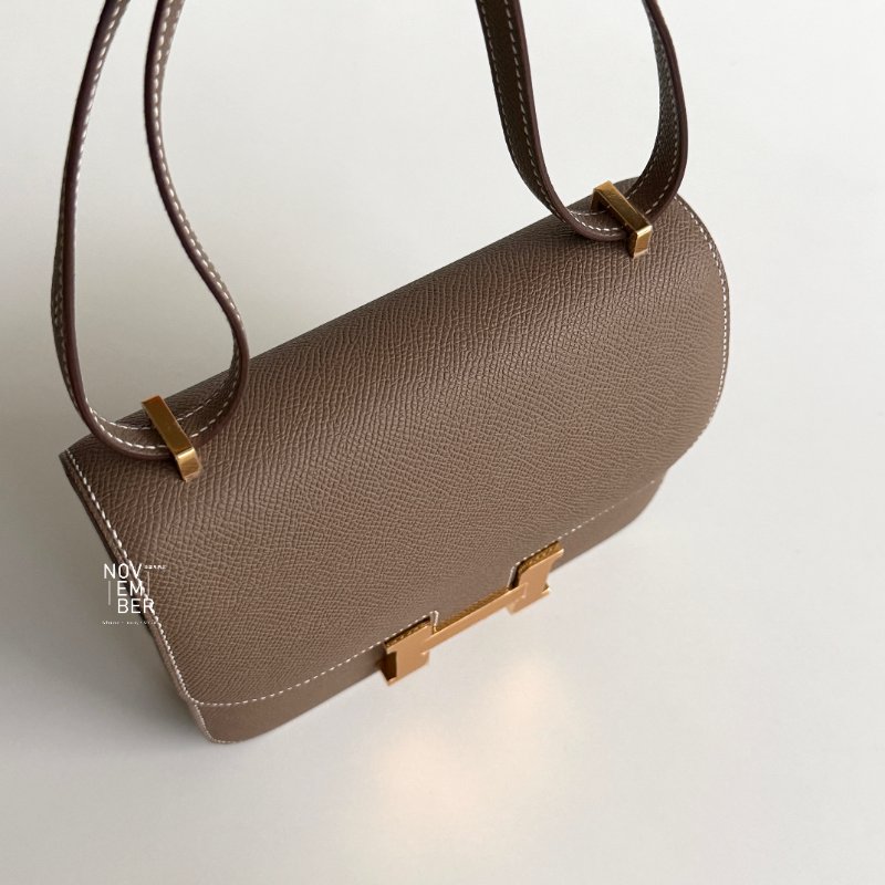 全新有購證🤎 Hermès 愛馬仕 Mini Constance 康康大象灰金釦-4