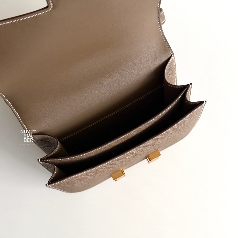 全新有購證🤎 Hermès 愛馬仕 Mini Constance 康康大象灰金釦-5