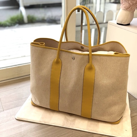 Hermès Garden Party 花園系列 鵝黃色托特包