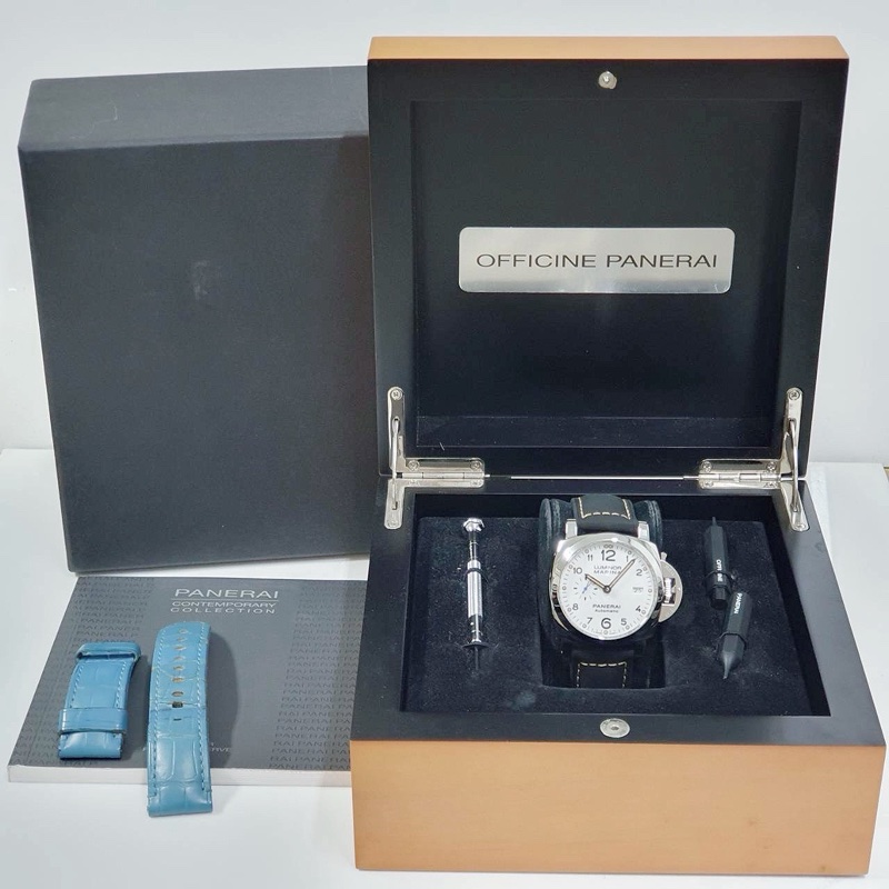 【大眾名錶】PANERAI 沛納海 PAM01499 LUMINOR 1950系列 白色面盤 藍色小秒針 錶徑44mm-8