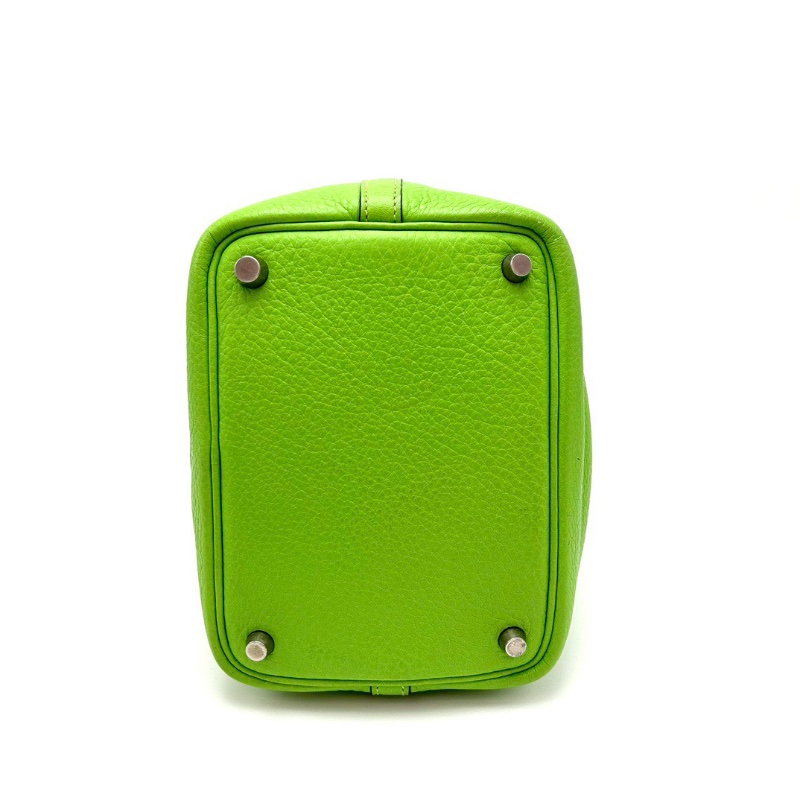 HERMES 蘋果綠銀扣菜籃子18手提袋18*18*13 98新配件塵袋-4