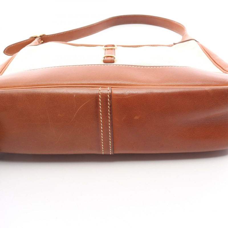 愛馬仕 Trim 31 肩背包 B Toile H Barenia 皮革 天然金色 二手 GHW-8