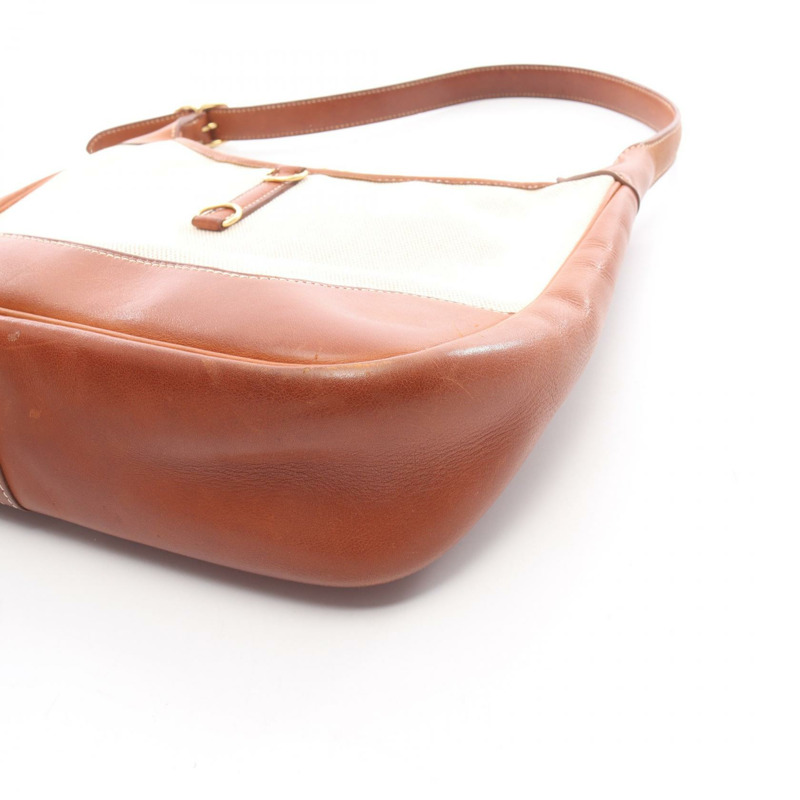 愛馬仕 Trim 31 肩背包 B Toile H Barenia 皮革 天然金色 二手 GHW-9