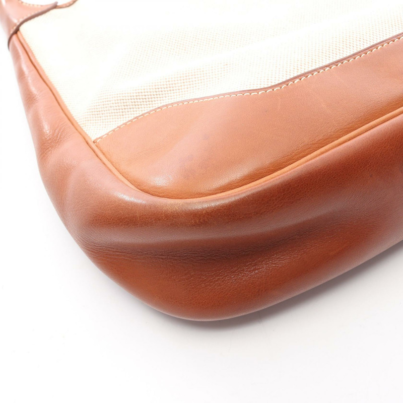 愛馬仕 Trim 31 肩背包 B Toile H Barenia 皮革 天然金色 二手 GHW-11