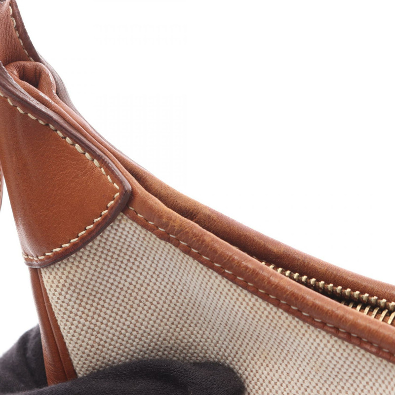 愛馬仕 Trim 31 肩背包 B Toile H Barenia 皮革 天然金色 二手 GHW-12