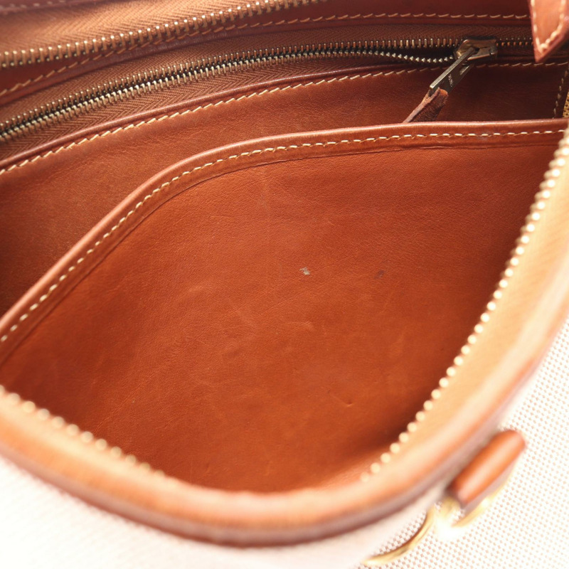 愛馬仕 Trim 31 肩背包 B Toile H Barenia 皮革 天然金色 二手 GHW-13