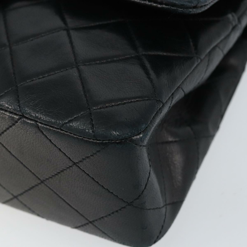 【日本直送】香奈兒 (CHANEL) 絎縫鏈條單肩包，羊皮材質，黑色，金色雙C標誌，貨號 145576AV-9